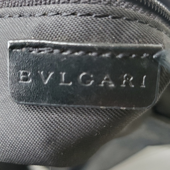 AUTH BVLGARI Logo mania Shoulder Bag Shoulder Bag Tote Bag Denim Black - Picture 4 of 9